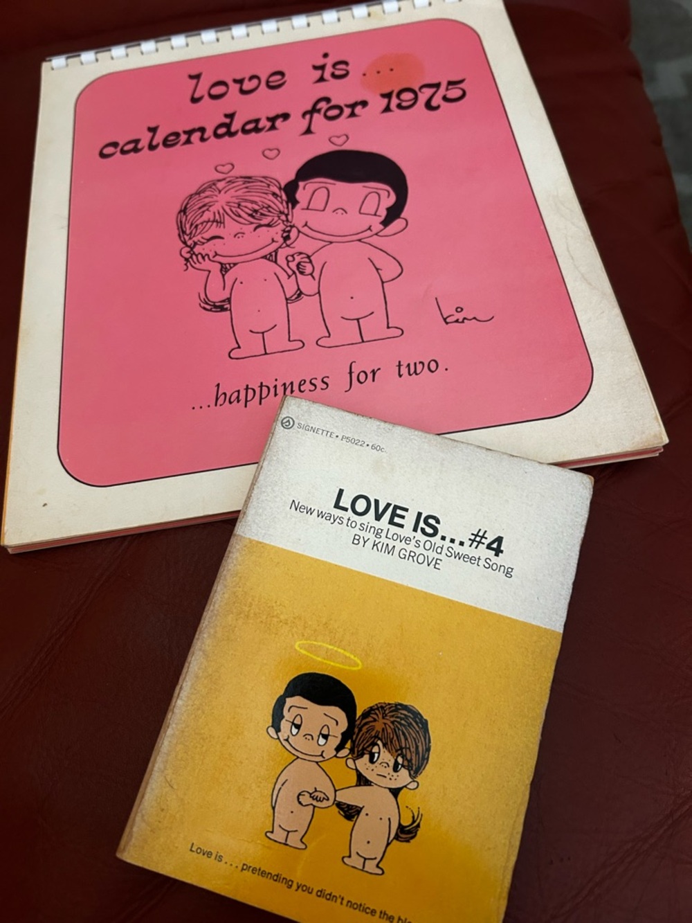 Love Is... 1975 Calendar & Book Set - Pink & Yellow